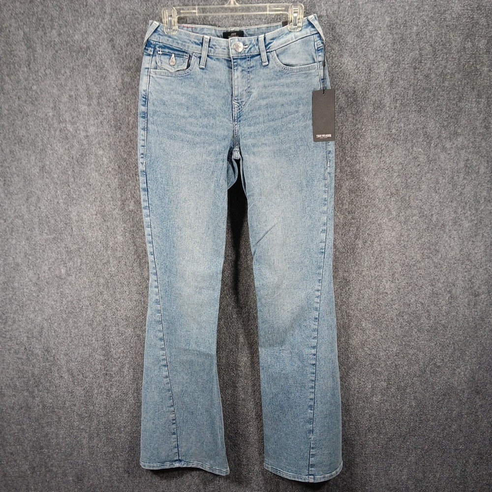 True Religion Joey Jeans Womens 29 Blue Denim Medium Wash Mid Rise Flared Leg